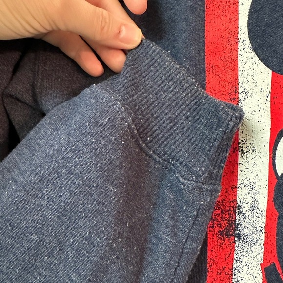 Disney Mickey Mouse Patriotic Americana Sweatshirt Navy Cozy Nostalgic | XS - Picture 11 of 12